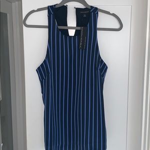 BR Navy & Light blue striped racerback tank. NWT